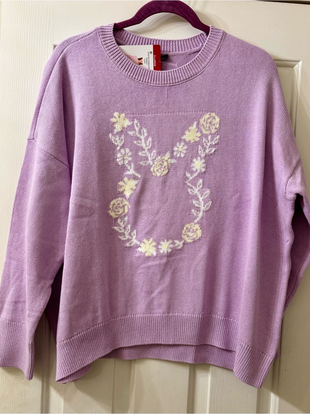 Vince Camuto Lavender Bunny Crewneck Sweater - Women XL NWT